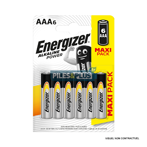 Piles AAA LR03 Alcalines Power Energizer - par 6