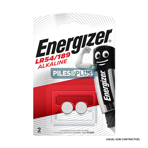 Pile bouton LR54 - V10GA - 189 pile Alcaline 1,5V Energizer - par 2