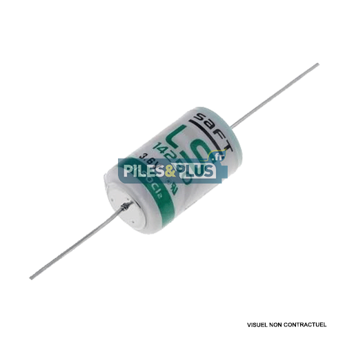 Pile SAFT LS14250 1/2 AA 3,6V - lithium industriel - Fil coaxial