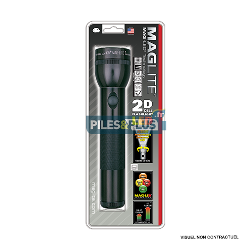 Lampe torche Maglite LED 2D noire - ML2 - 25,4cm - LED 3W