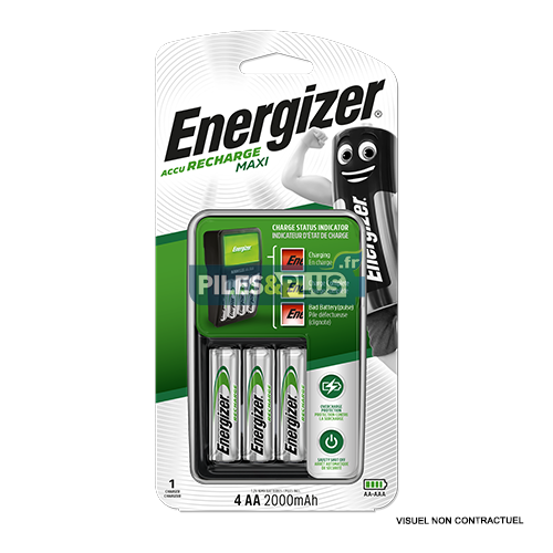 Chargeur de piles ultra compact Energizer + 4 AA 2000mAh