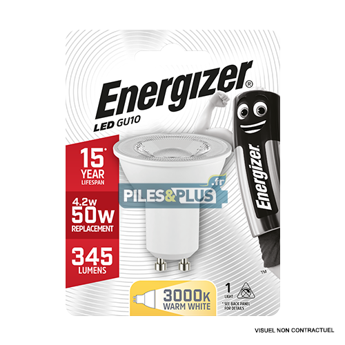 Ampoule LED Spot GU10 345lm 4.2W/50W Energizer BL1
