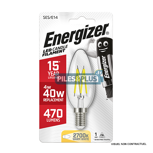 Ampoule LED Flamme Filament E14 470lm 4W/40W Energizer BL1