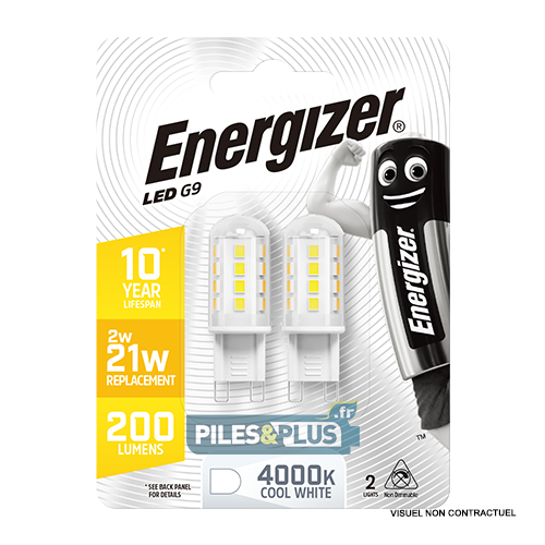 Ampoule LED Capsule G9 200lm 2W/21W Energizer BL2