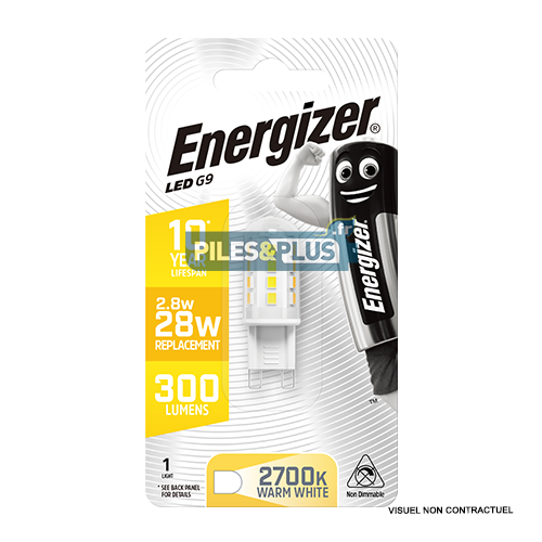 Ampoule LED Capsule G9 300lm 2.8W/28W Energizer BL1