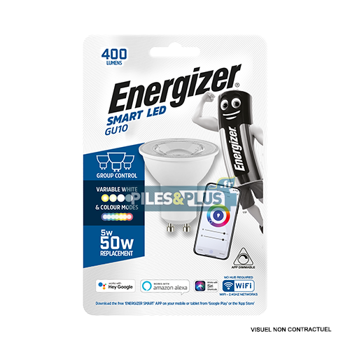 Ampoule Smart LED Spot GU10 400lm 5W/50W Energizer BL1