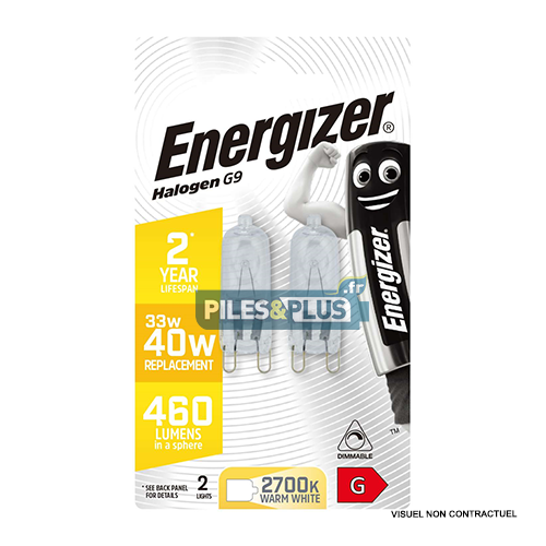 Ampoule ECO Halogène Capsule G9 460lm 33W/40W Energizer BL2