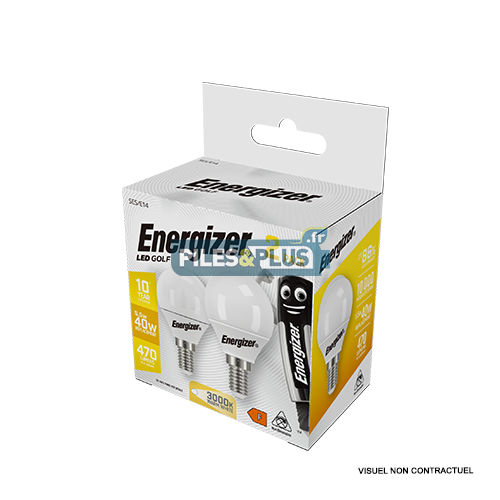 Ampoule LED Sphérique E14 470lm 5.5W/40W Energizer BL2