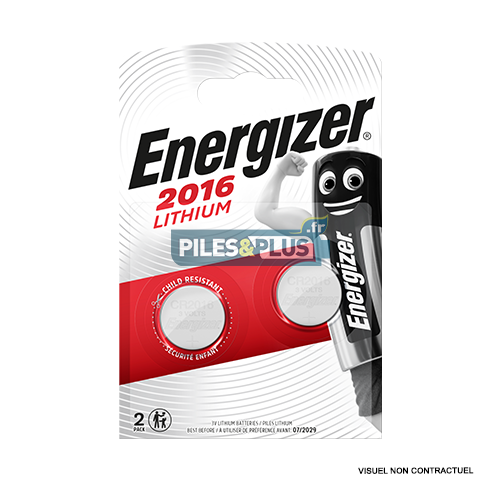 [EN626986] Pile Bouton CR2016 - Lithium 3V Energizer - par 2