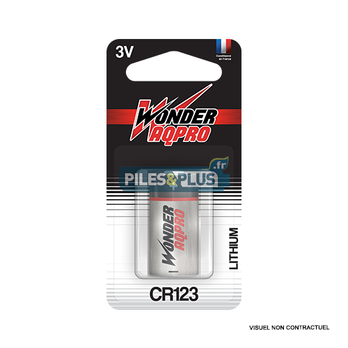 [WP123A] Pile miniature CR123 - Lithium 3V Wonder