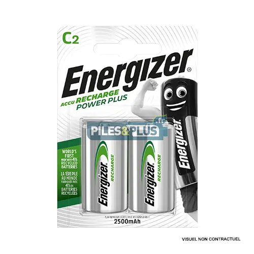 [EN626148] Piles rechargeables C NiMH -  2500mAh Energizer - par 2
