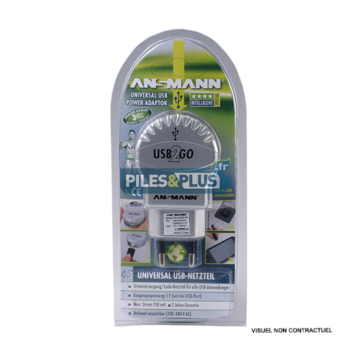 [AN1143] Chargeur secteur 1 port USB Ansmann pour recharger MP3 / appareil USB