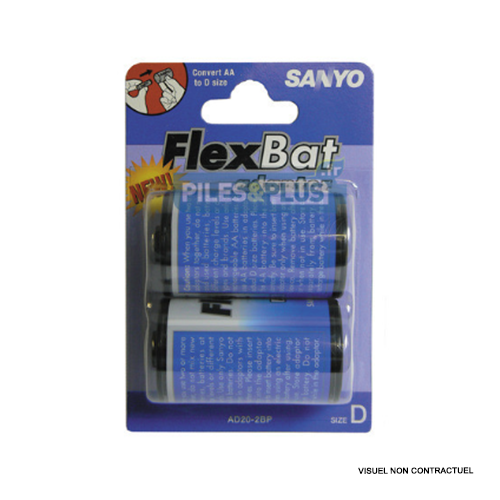 [SA18200] Adaptateur AA / D : transforme une pile AA en pile D - par 2