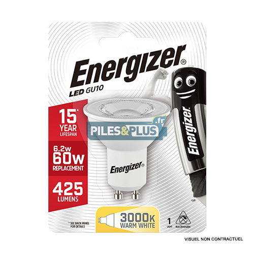 [PO18490] Ampoule LED Spot GU10 425lm 6.2W/60W Energizer BL1