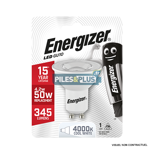 [PO8690] Ampoule LED Spot GU10 345lm 4.2W/50W Energizer BL1