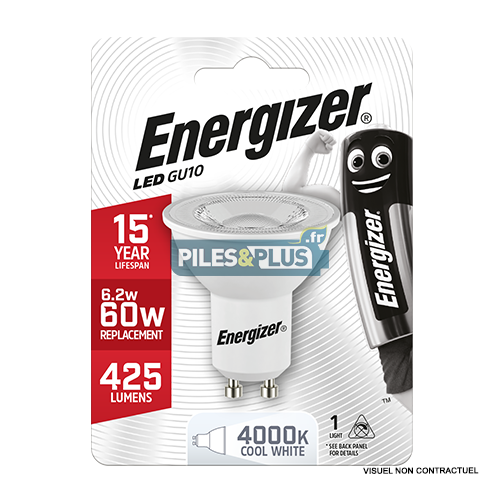 [PO16539] Ampoule LED Spot GU10 425lm 6.2W/60W Energizer BL1
