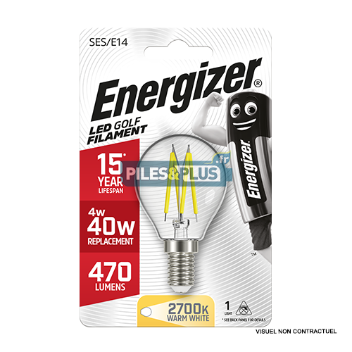 [PO9033] Ampoule LED Sphérique Filament E14 470lm 4W/40W Energizer BL1