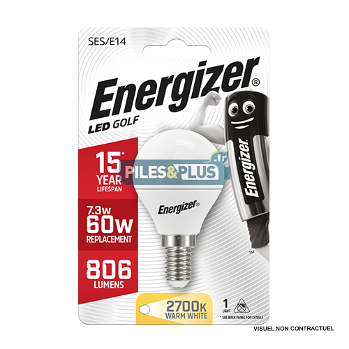 [PO16537] Ampoule LED Sphérique E14 806lm 7.3W/60W Energizer BL1
