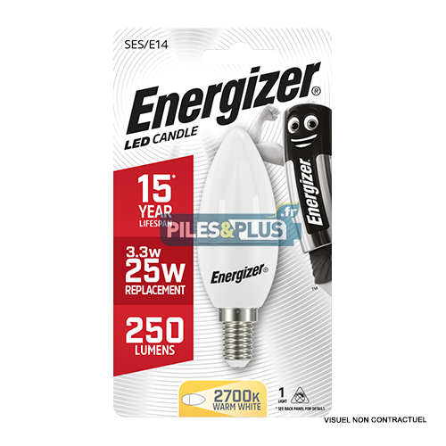 [PO8698] Ampoule LED Flamme E14 250lm 3.3W/25W Energizer BL1