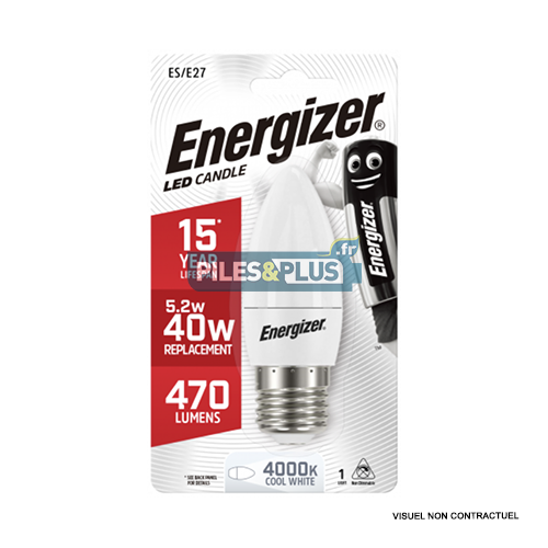 [PO18494] Ampoule LED Flamme E27 470lm 5.2W/40W Energizer BL1